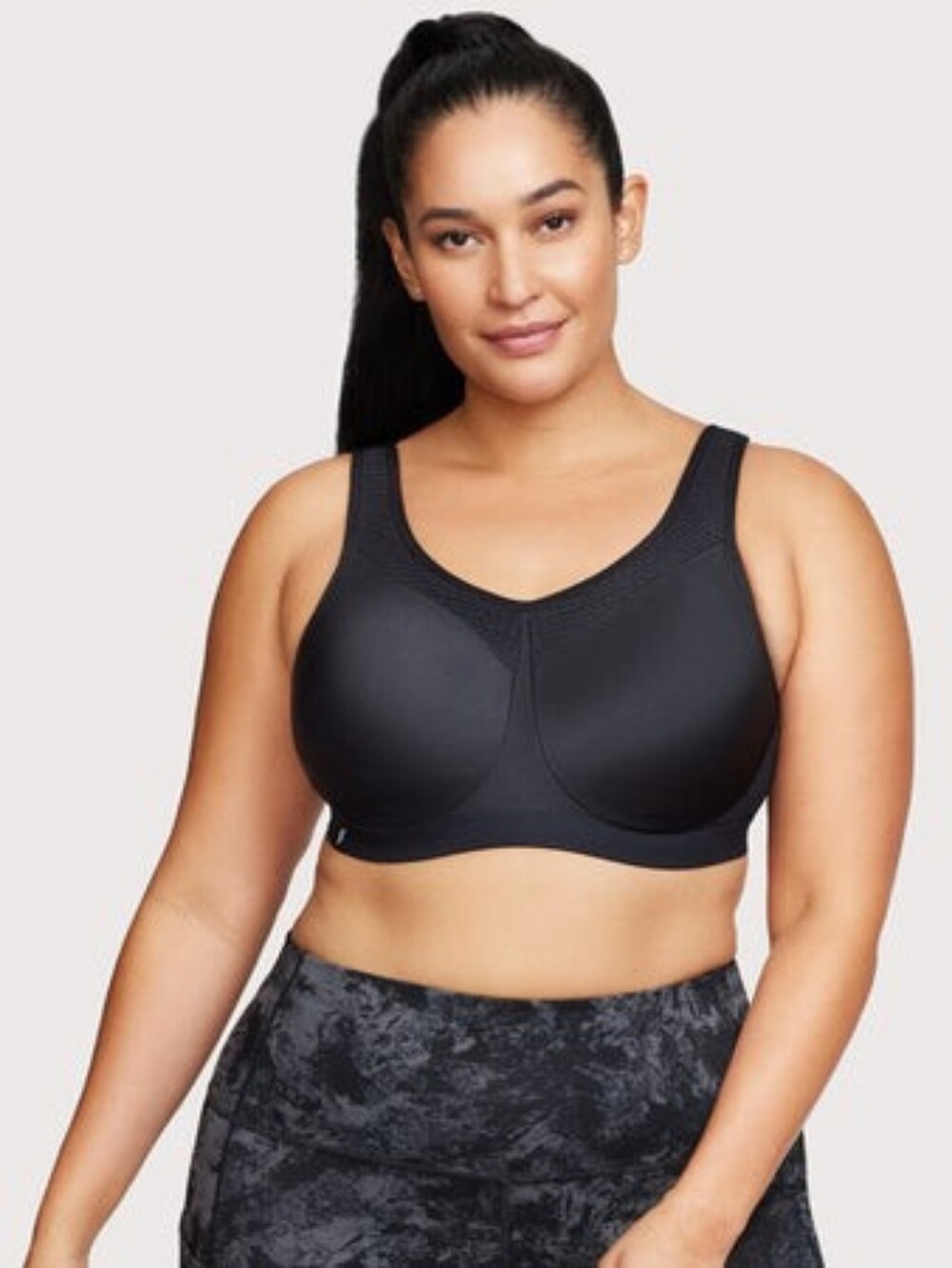 Glamorise Black High Impact Underwire Sports Bra Sz 40H WL332